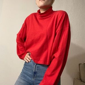 UO red turtle neck top